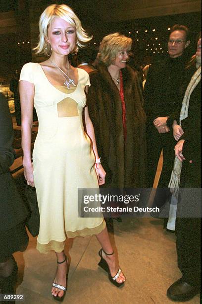Socialite Paris Hilton attends the grand opening of Prada December 29, 2001 in Aspen, CO.