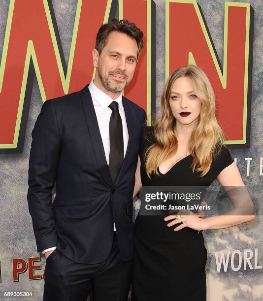 Actor Thomas Sadoski and actress Amanda Seyfried attend the premiere of "Twin Peaks" at Ace Hotel on May 19, 2017 in Los Angeles, California.