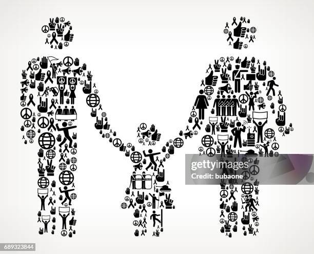 family protest and civil rights vector icon background - family chaos black family stock illustrations