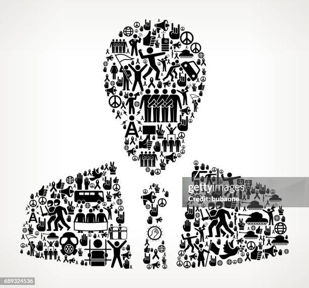 businessman profile protest and civil rights vector icon background - headshot backdrop stock illustrations