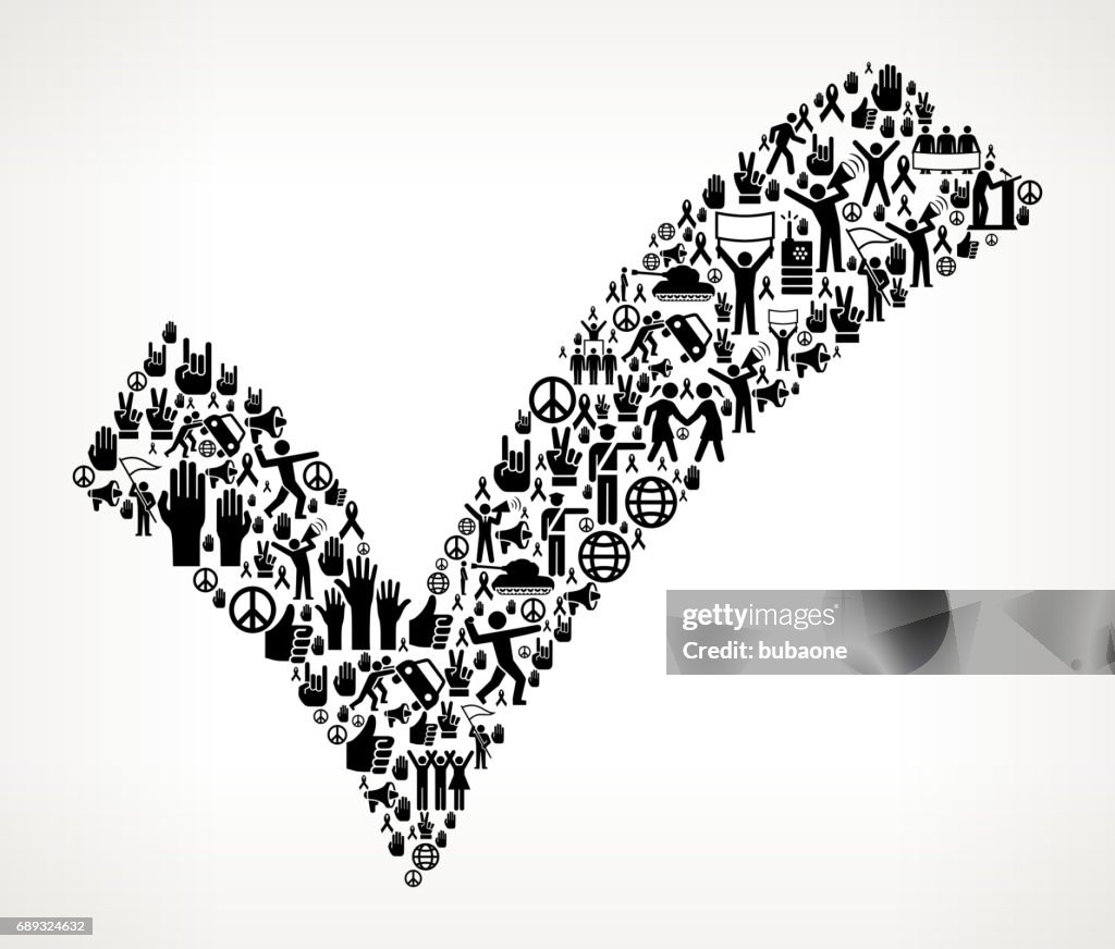 Check Mark  Protest and Civil Rights Vector Icon Background