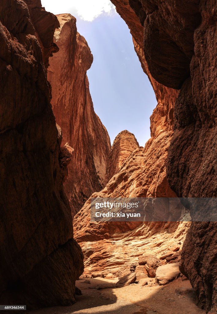Scenic View Of Rock Formation In Tianshan Mysterious Grand Canyon,Kuqa,China