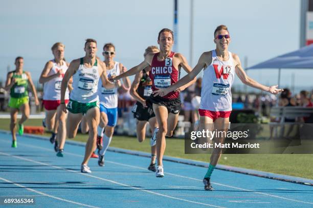 The pack of the men's 1500 meter would eventually be overtaken by David Ribich of Western Oregon with his winning time of 3:49.64. The Saint...