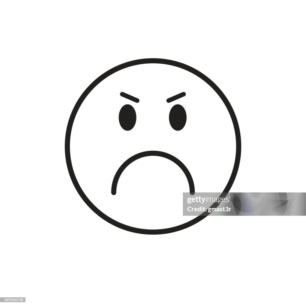 Cartoon Face Angry People Emotion Icon High-Res Vector Graphic - Getty  Images