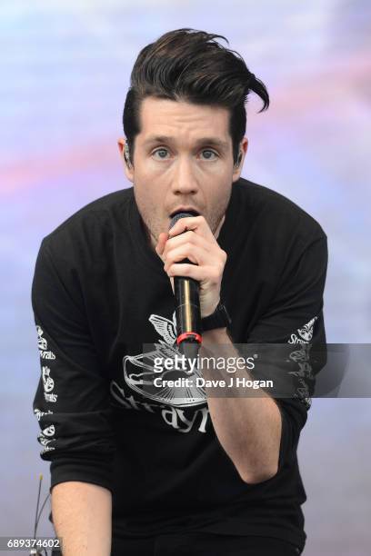 Dan Smith of the band Bastille attends Day 2 of BBC Radio 1's Big Weekend 2017 at Burton Constable Hall on May 28, 2017 in Hull, United Kingdom.