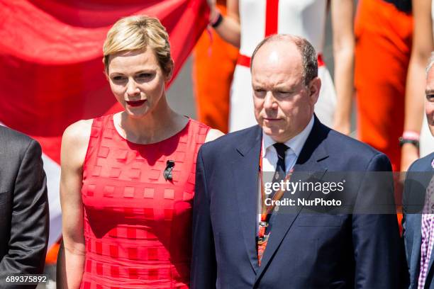 Alberto II prince of Monaco and Charlene Wittstock princesse consort de Monaco during the Monaco Grand Prix of the FIA Formula 1 championship, at...