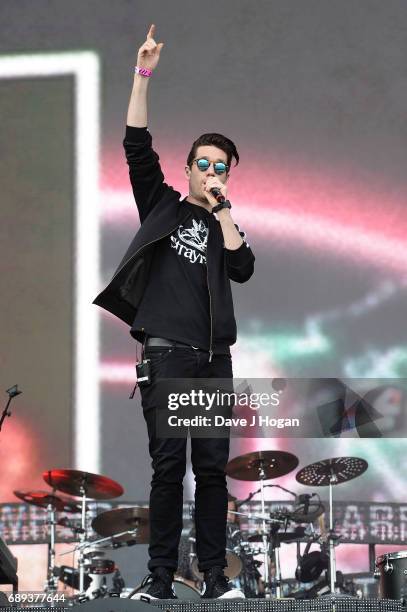 Dan Smith of the band Bastille attends Day 2 of BBC Radio 1's Big Weekend 2017 at Burton Constable Hall on May 28, 2017 in Hull, United Kingdom.