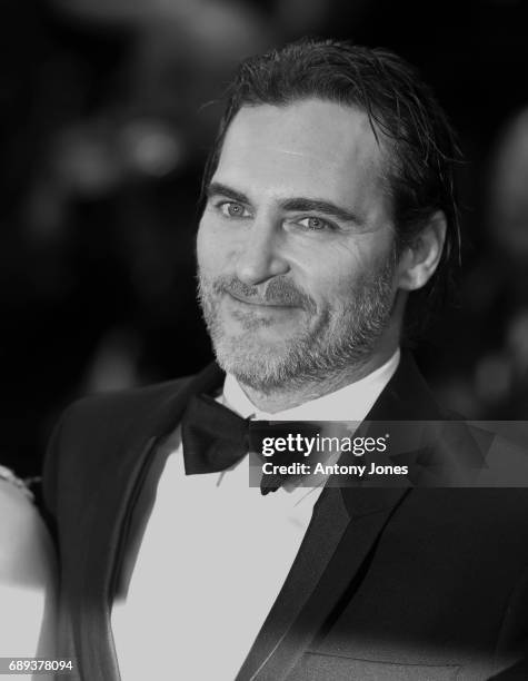 Joaquin Phoenix attends the "You Were Never Really Here" screening during the 70th annual Cannes Film Festival at Palais des Festivals on May 27,...