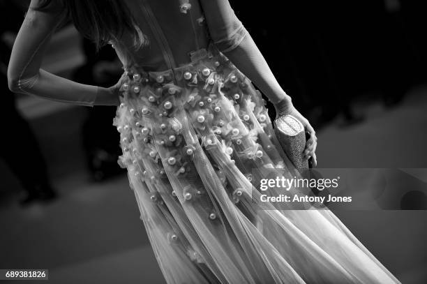 Fashion detail of a guest arriving to the "You Were Never Really Here" screening during the 70th annual Cannes Film Festival at Palais des Festivals...