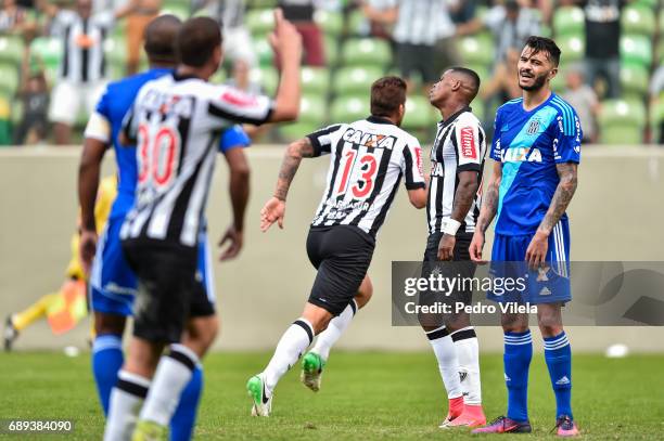 Rafael Moura of Atletico MG celebrates a scored goal against Ponte Preta during a match between Atletico MG and Ponte Preta as part of Brasileirao...