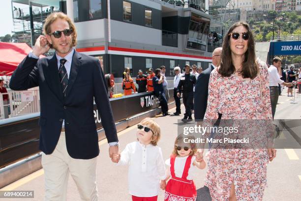 Andrea Casiraghi, Alexandre Casiraghi, India Casiraghi and Tatiana Santo Domingo attend the Monaco Formula 1 Grand Prix at the Monaco street circuit,...