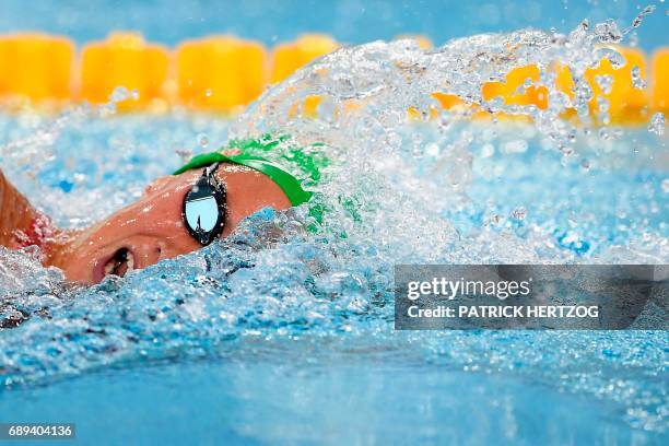 France's Alizee Morel competes in the women's 400m freestyle final of the French swimming championship in Schiltigheim, eastern France, on May 28,...