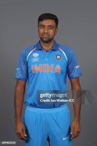 Ravichandran Ashwin of India poses during an India Portrait Session ahead of ICC Champions Trophy at Grange City on May 27, 2017 in London, England.