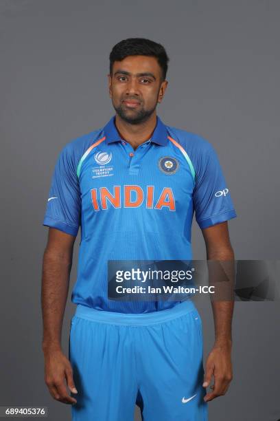 Ravichandran Ashwin of India poses during an India Portrait Session ahead of ICC Champions Trophy at Grange City on May 27, 2017 in London, England.
