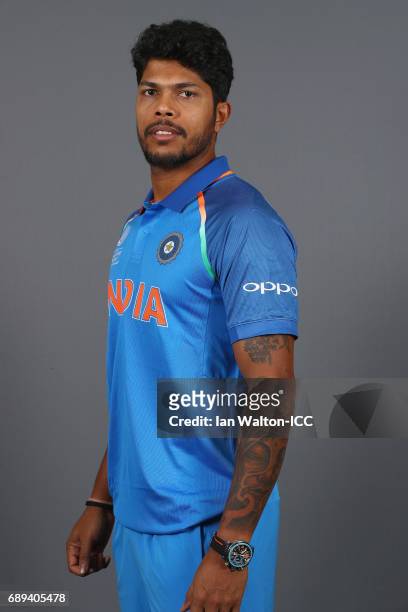 Umesh Yadav of India poses during an India Portrait Session ahead of ICC Champions Trophy at Grange City on May 27, 2017 in London, England.