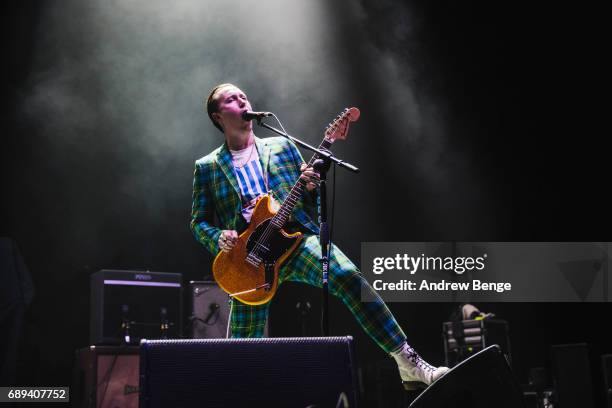 Laurie Vincent of Slaves performs at First Direct Arena Leeds on May 20, 2017 in Leeds, England.