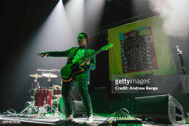 Laurie Vincent of Slaves performs at First Direct Arena Leeds on May 20, 2017 in Leeds, England.