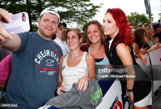 Sharna Burgess appears at the Indy 500 at Indianapolis Motor Speedway on May 28, 2017 in Indianapolis, Indiana.