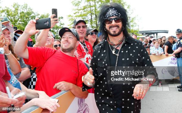 Nikki Sixx appears at the Indy 500 at the Indianapolis Motor Speedway on May 28, 2017 in Indianapolis, Indiana.