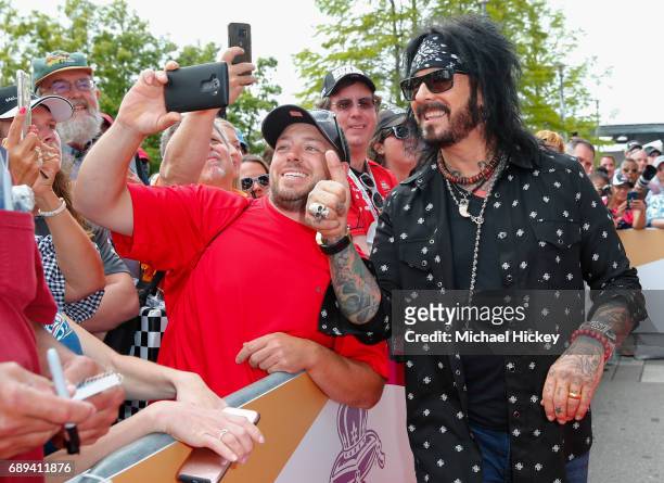 Nikki Sixx appears at the Indy 500 at the Indianapolis Motor Speedway on May 28, 2017 in Indianapolis, Indiana.