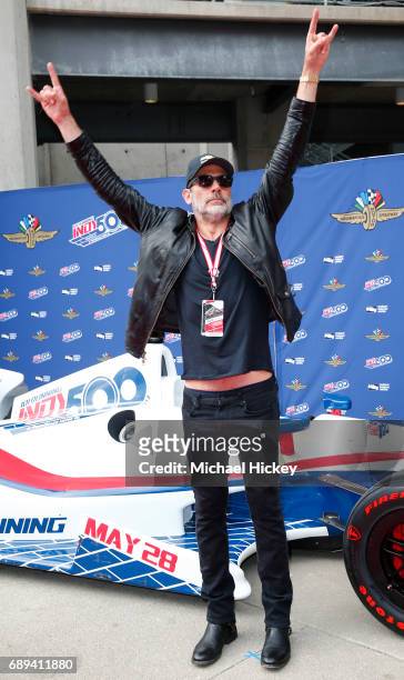 Jeffrey Dean Morgan appears at the Indy 500 at the Indianapolis Motor Speedway on May 28, 2017 in Indianapolis, Indiana.