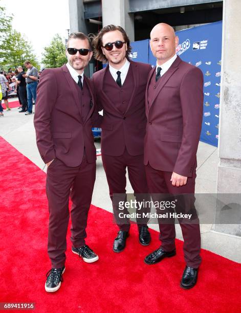 Jonathan Jackson + Enation appear at the Indy 500 at Indianapolis Motor Speedway on May 28, 2017 in Indianapolis, Indiana.
