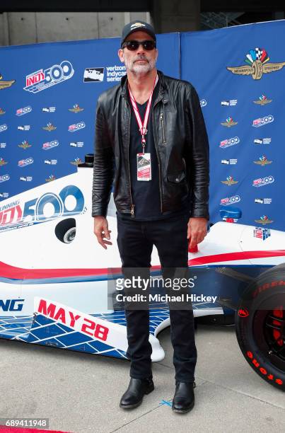 Jeffrey Dean Morgan appears at the Indy 500 at the Indianapolis Motor Speedway on May 28, 2017 in Indianapolis, Indiana.