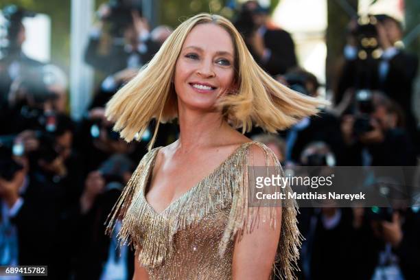 Uma Thurman attends the Closing Ceremony of the 70th annual Cannes Film Festival at Palais des Festivals on May 28, 2017 in Cannes, France.