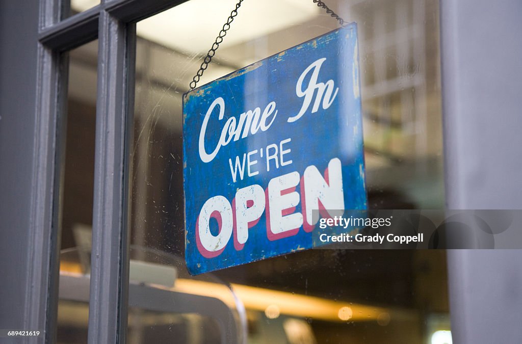 Open To Sign In Open Sign In Retail Outlet High-Res Stock Photo - Getty Images