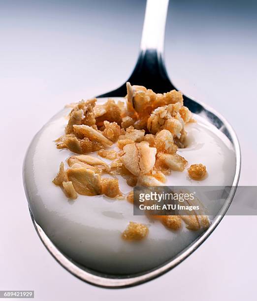 yogurt spoon - muesli bildbanksfoton och bilder