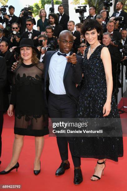 Members of the Short Films and Cinefondation jury Athina Rachel Tsangari, Barry Jenkins and Clotilde Hesme attend the Closing Ceremony of the 70th...