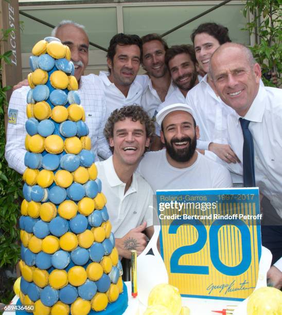 Mansour Bahrami, CEO Lacoste Thierry Guibert, Arnaud Di Pasquale, Arnaud Clement, guest, Gustavo Kuerten, who celebrates the 20th anniversary of his...