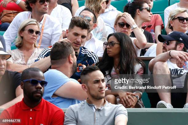 Football player Thomas Meunier attends the 2017 French Tennis Open - Day One at Roland Garros on May 28, 2017 in Paris, France.