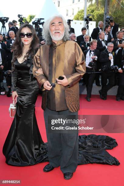Zhang Ji Zhong and a guest attend the Closing Ceremony of the 70th annual Cannes Film Festival at Palais des Festivals on May 28, 2017 in Cannes,...