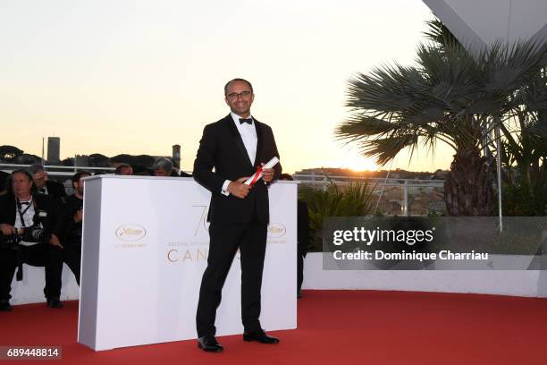 Andrey Zvyagintsev, who won the Prix Du Jury for the movie "Loveless" attends the Palme D'Or winner photocall during the 70th annual Cannes Film...