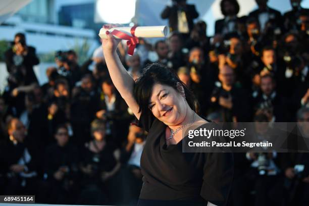 Director Lynne Ramsey, who won the award for Best Screenplay for the movie "You Were Never Really Here" attends the Palme D'Or winner photocall...