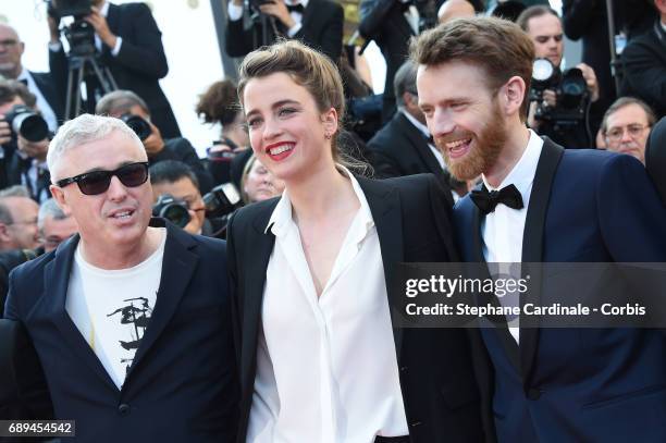 Robin Campillo,Adele Haenel and Antoine Reinartz attend the Closing Ceremony during the 70th annual Cannes Film Festival at Palais des Festivals on...