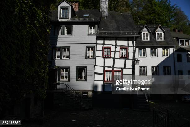 The medieval city of Monschau in the Eifel region, Germany on the river Rur, in Monschau on May 25, 2017