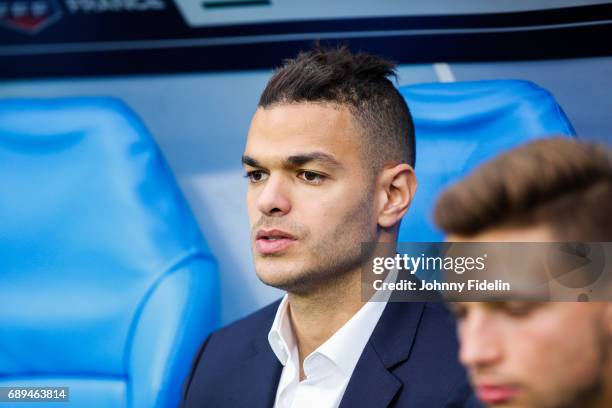 Hatem Ben Arfa of PSG, who was not selected for the squad before the National Cup Final match between Angers SCO and Paris Saint Germain PSG at Stade...