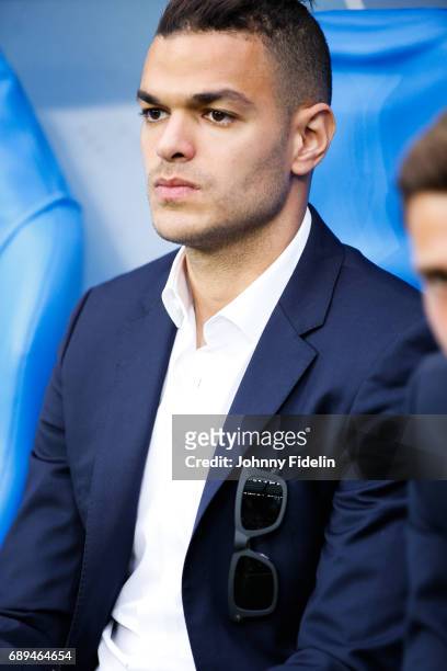 Hatem Ben Arfa of PSG, who was not selected for the squad before the National Cup Final match between Angers SCO and Paris Saint Germain PSG at Stade...