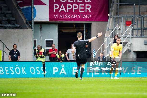 Billboard of Effektiv during the Allsvenskan match between IFK Goteborg and IF Elfsborg at Gamla Ullevi on May 28, 2017 in Gothenburg, Sweden.