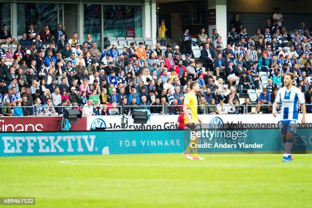 Billboard of Effektiv during the Allsvenskan match between IFK Goteborg and IF Elfsborg at Gamla Ullevi on May 28, 2017 in Gothenburg, Sweden.