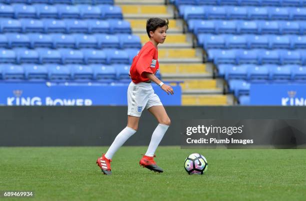 May 28: Junior Andre in action during the Celebrity Charity Football Match at King Power Stadium on May 28 , 2017 in Leicester, United Kingdom.