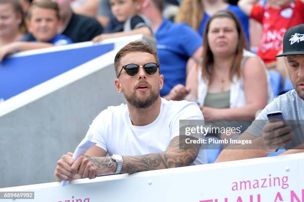 May 28: Ben Hamer of Leicester City watches on from the stands during the Celebrity Charity Football Match at King Power Stadium on May 28 , 2017 in...