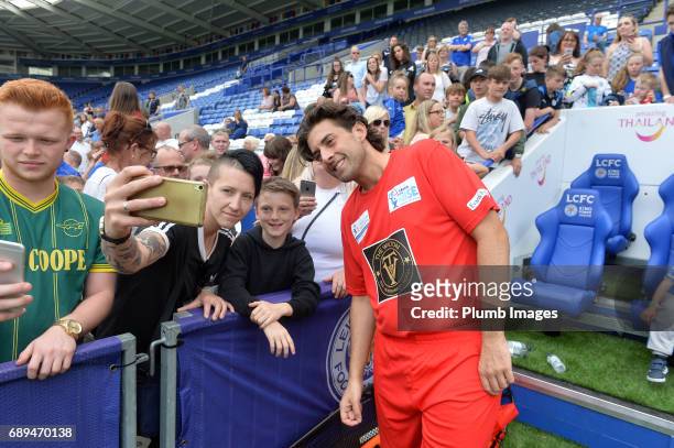 May 28: TOWIE's James Argent poses with fans during the Celebrity Charity Football Match at King Power Stadium on May 28 , 2017 in Leicester, United...