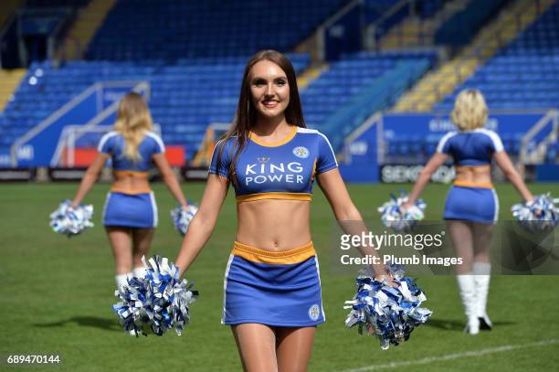 May 28: Leicester City Cheerleaders perform at half time during the Celebrity Charity Football Match at King Power Stadium on May 28 , 2017 in...