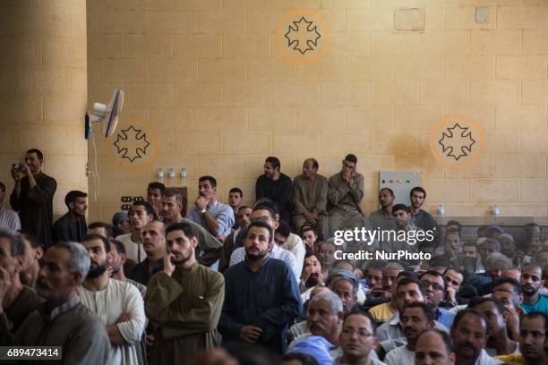 Prayers in 'Deir El-Garnouse Coptic church , near Al-Minya for the victims of of a terrorist attack. The prayers used to made in the homes of each...