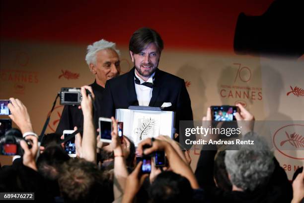Ruben Ostlund, winner of the Palme d'Or for the movie "The Square" attends the Palme D'Or winner press conference during the 70th annual Cannes Film...