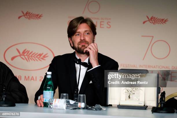 Ruben Ostlund, winner of the Palme d'Or for the movie "The Square" attends the Palme D'Or winner press conference during the 70th annual Cannes Film...