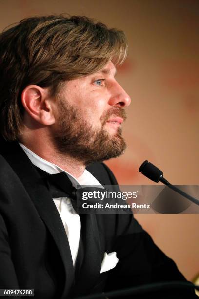 Ruben Ostlund, winner of the Palme d'Or for the movie "The Square" attends the Palme D'Or winner press conference during the 70th annual Cannes Film...